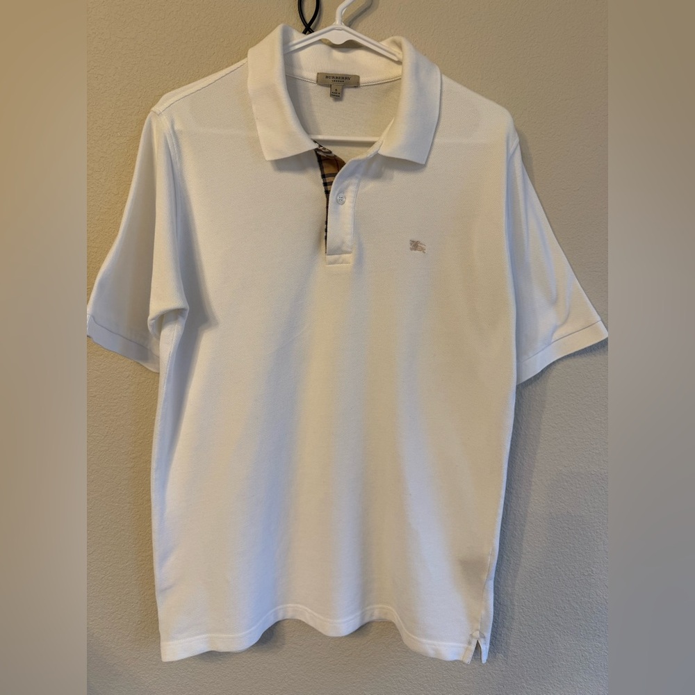 Burberry White Short-Sleeve Polo Shirt Men’s Size S